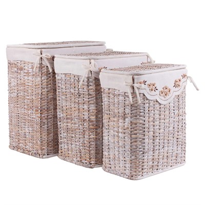Portabiancheria in rattan sbiancato